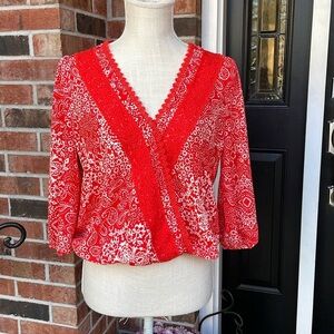 Blue Rain Lace Cross‎ body Cropped Top